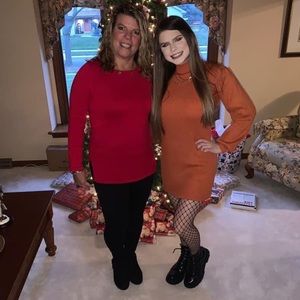 Amazon orange long sleeve sweater dress